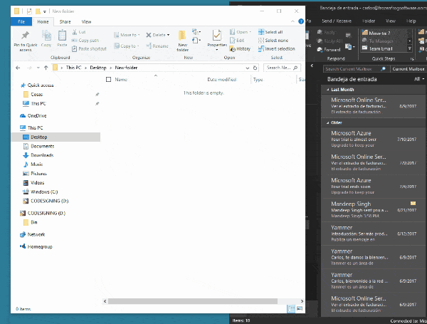 grabbing emails from outlook and moving them to a folder