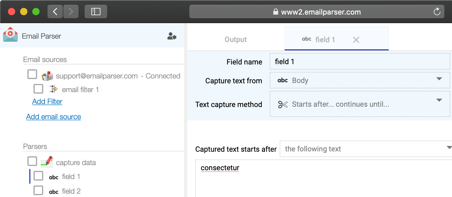 parsing an email into google sheets