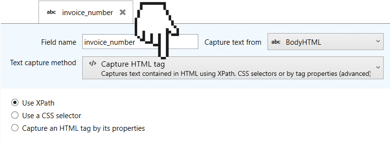 pcapturing html tag from the email