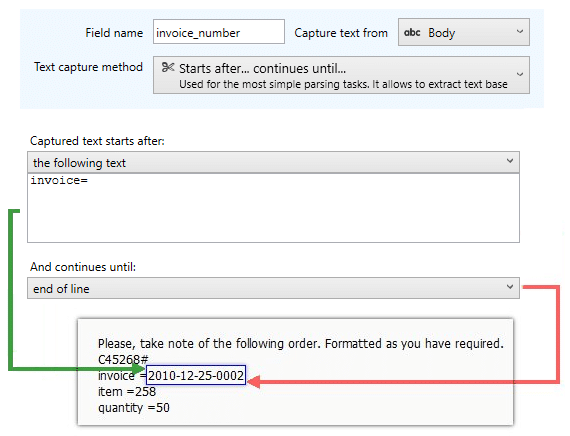 defining the text boundaries