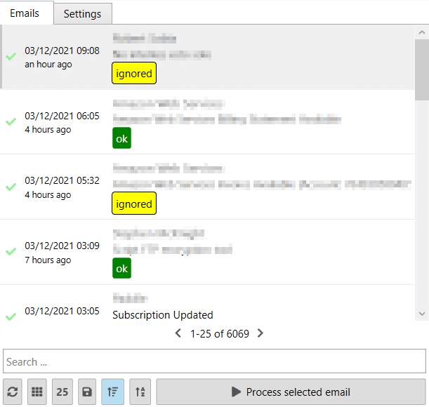 extracting data from an email account and applying a label