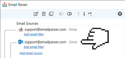 error on email inbox connection