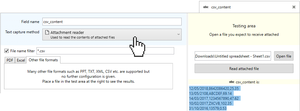 email to csv