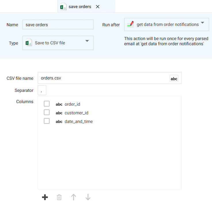 email to csv