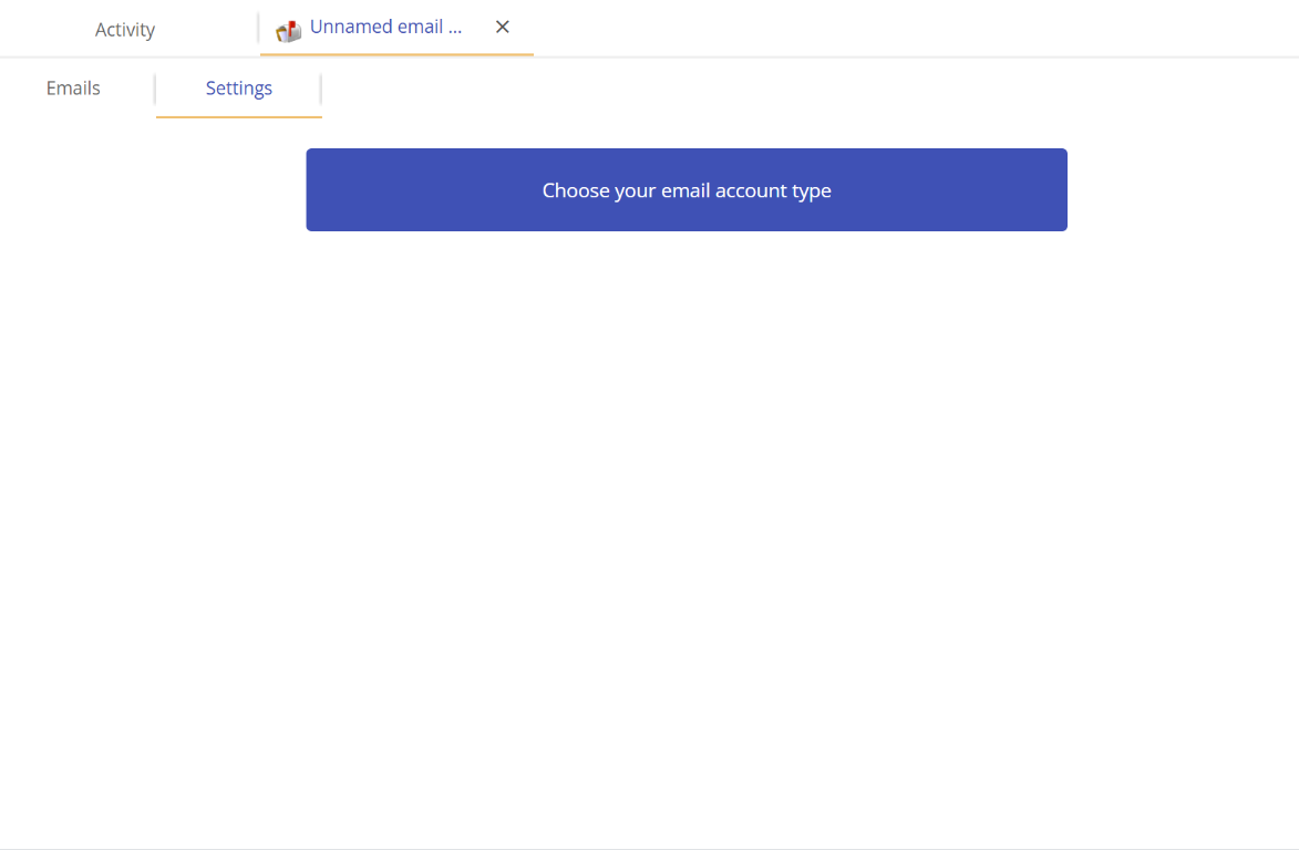 choosing Gmail as the email account type in Email Parser