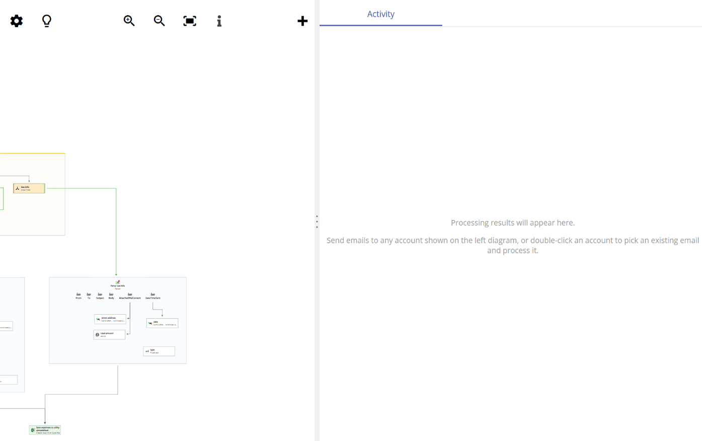 creating an email account in the workflow diagram