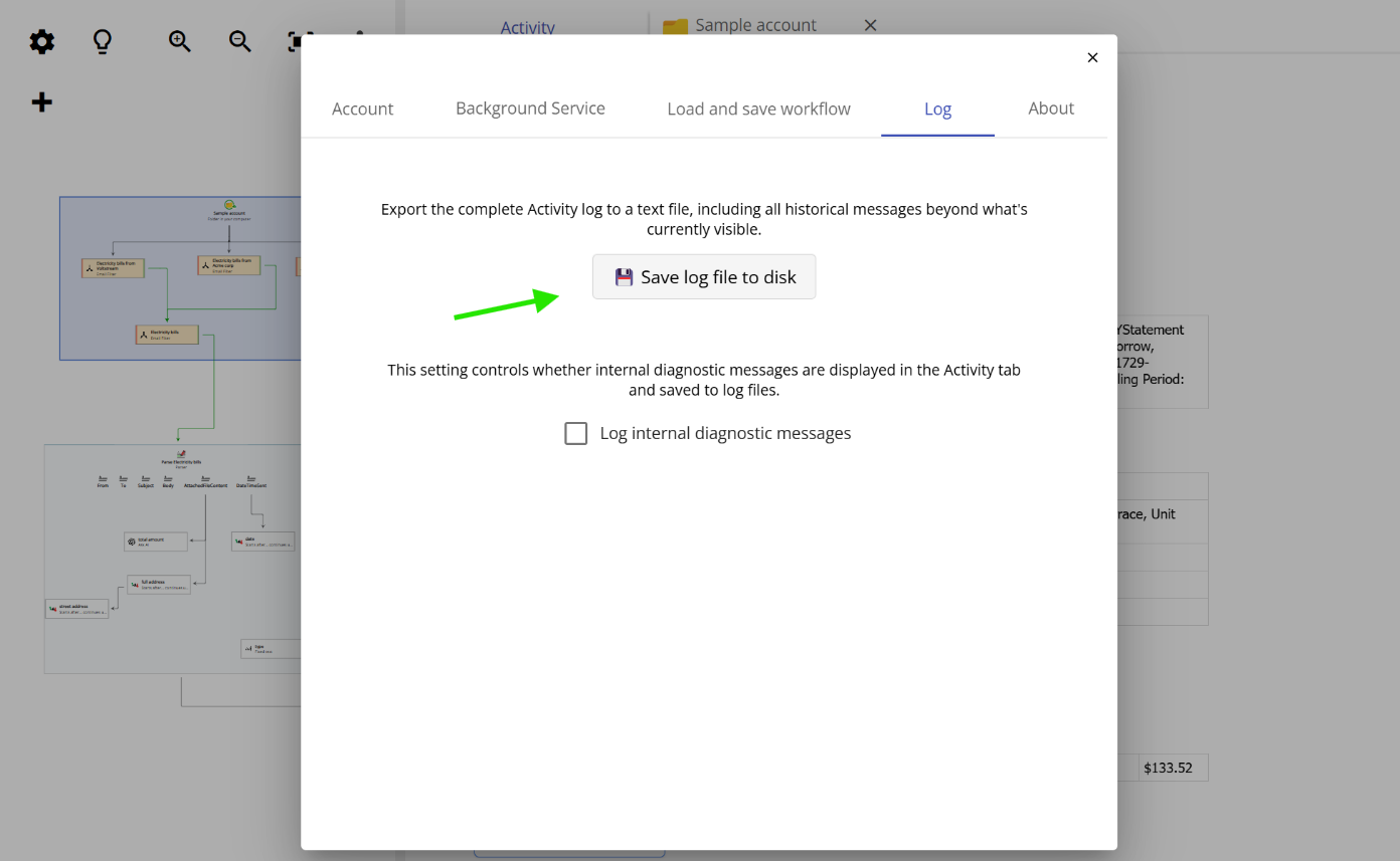 log file to track automation