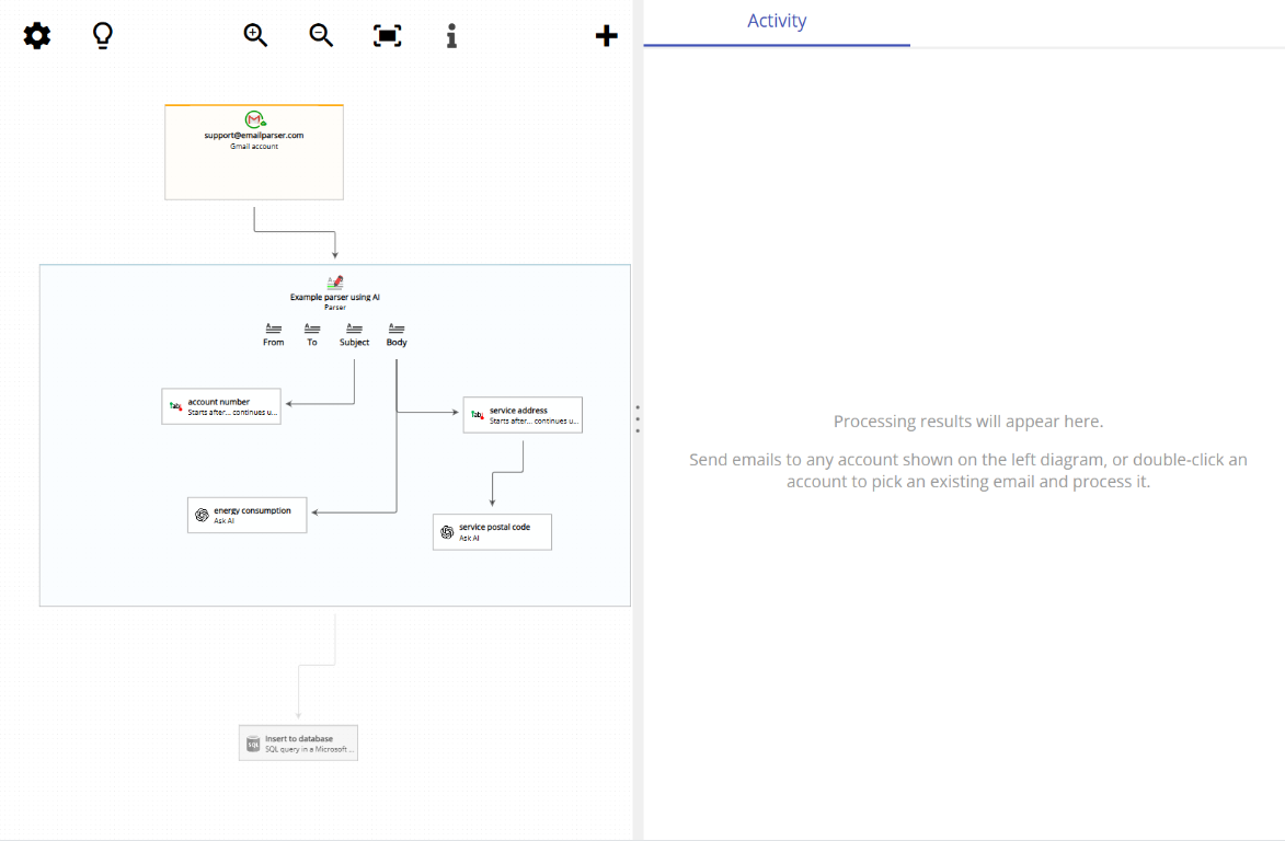 Video showing AI email parsing in action using ChatGPT from OpenAI within Email Parser