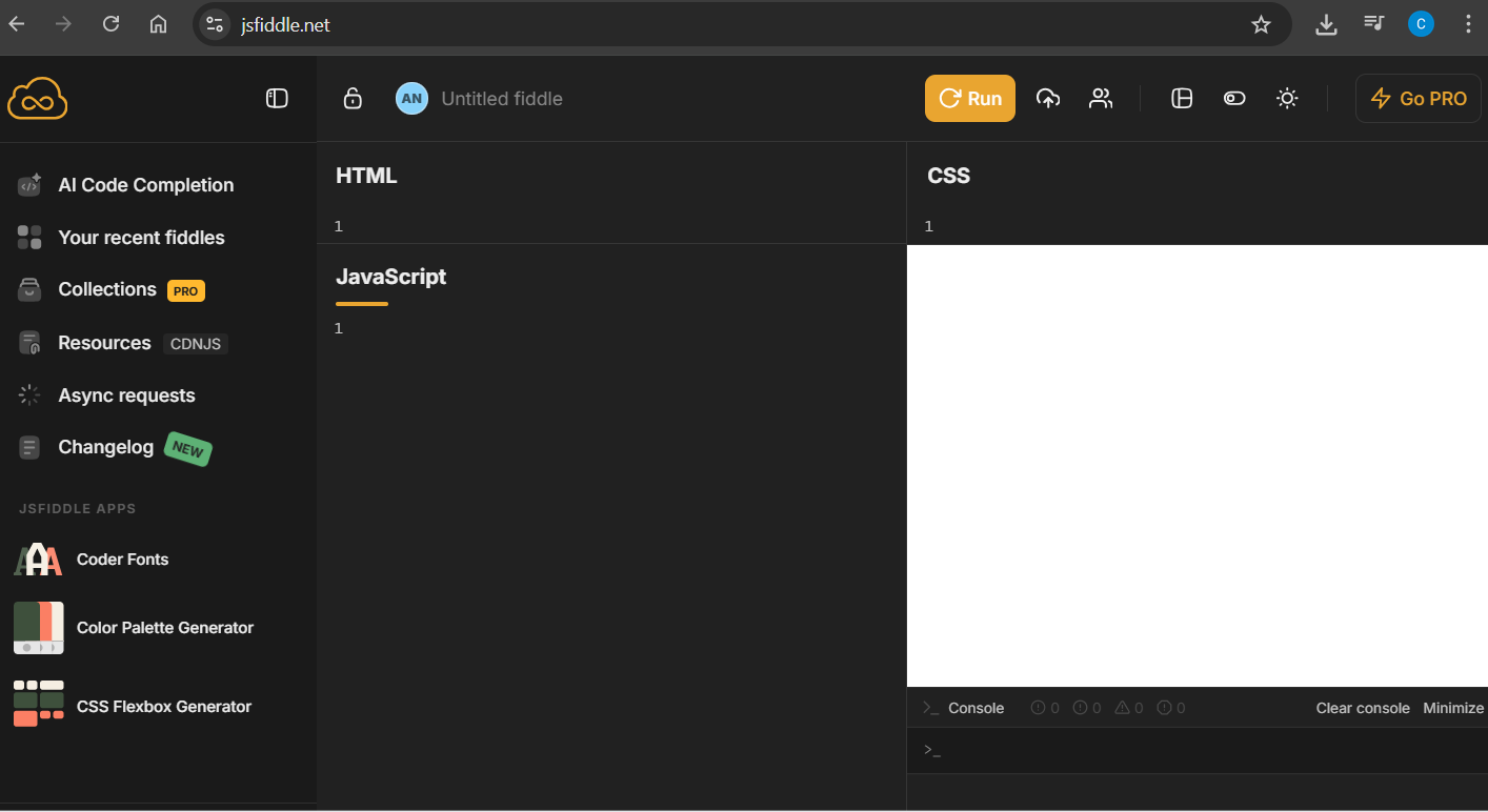 Using JsFiddle to test a JavaScript parsing script