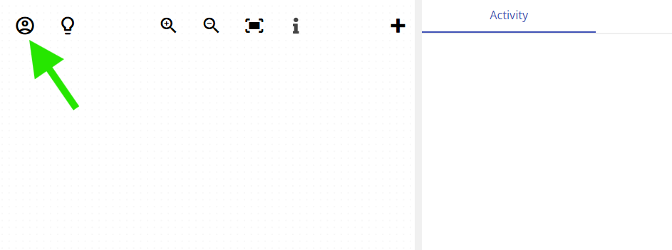 Where to find the gear icon to open the settings window in the web app